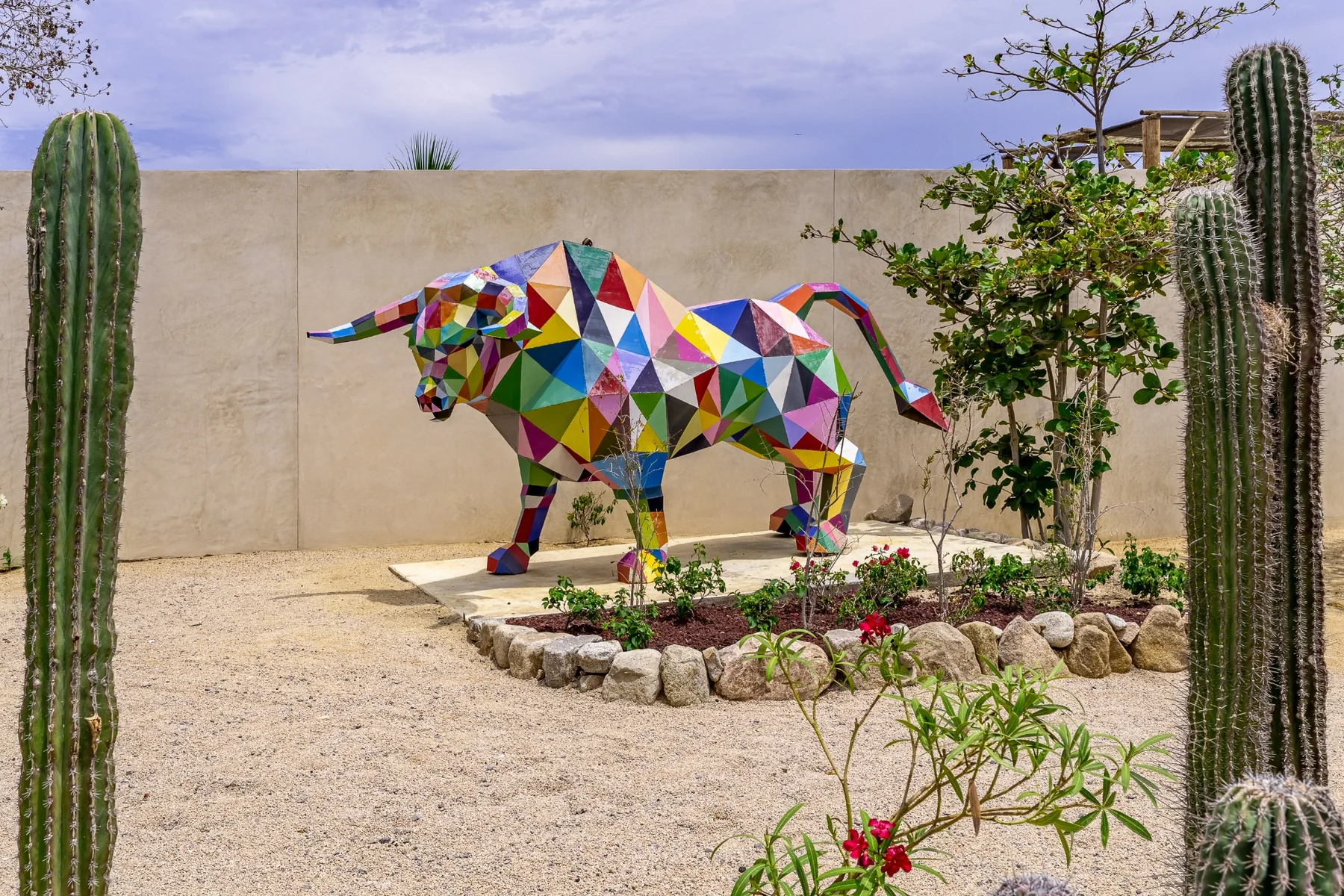 Casa Del Toro colorful bull sculpture